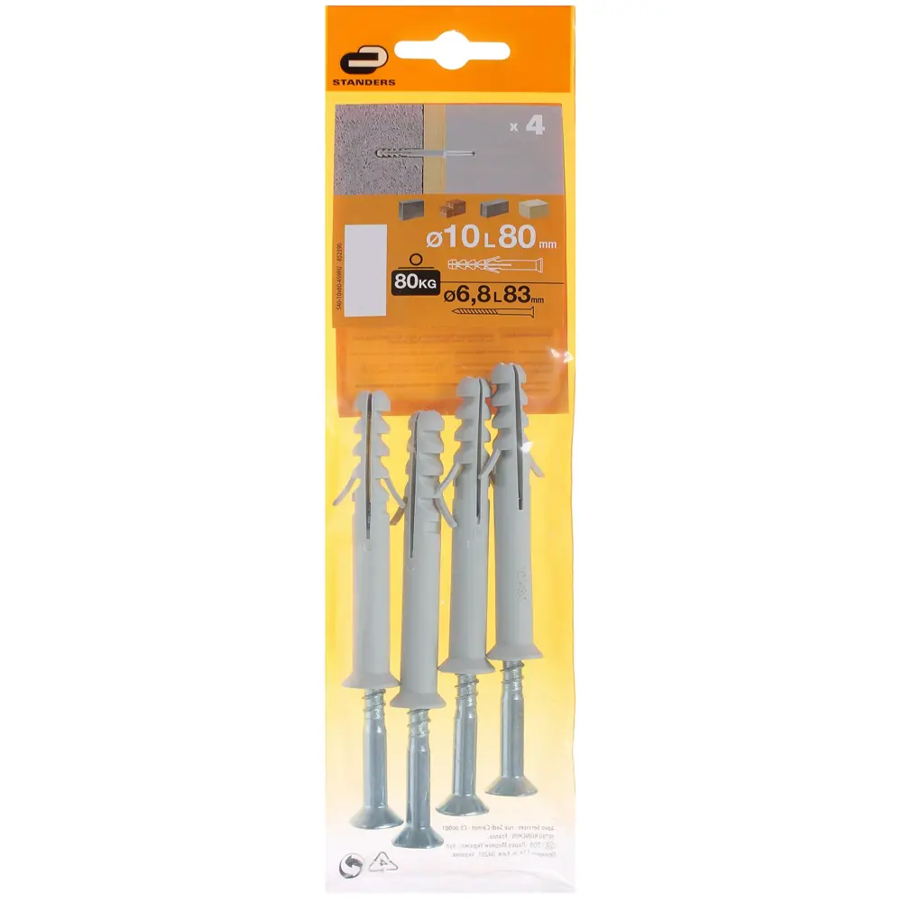 Дюбель-гвоздь оконный Standers 10x80 мм, 4 шт. 81944757 STLM-2127714  - Вид №3