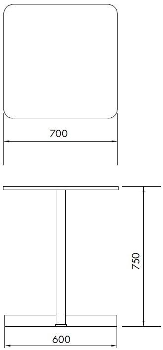 ALMA DESIGN Квадратный стальной стол с основанием 4 звезды People sun-id-1435417 - Вид №6