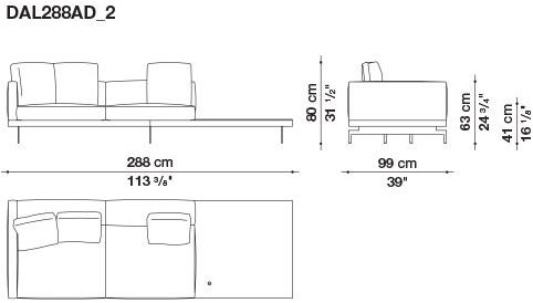 B&B Italia 3-х местный тканевый диван с шезлонгом Dock sun-id-1355318 - Вид №199