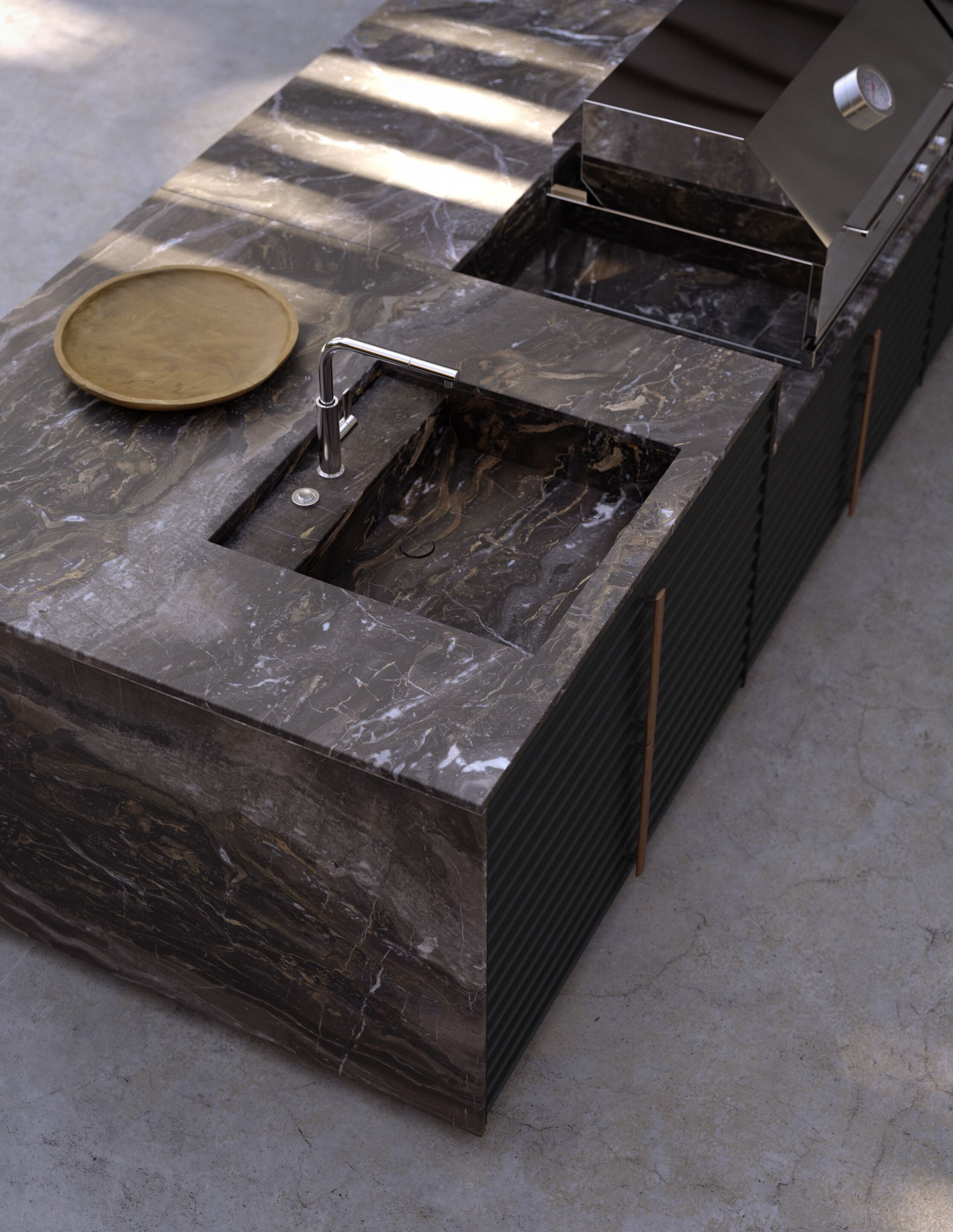 Отдельно стоящий кухонный модуль из травертина Exteta Amalfi ARCH-00146419 - Вид №6