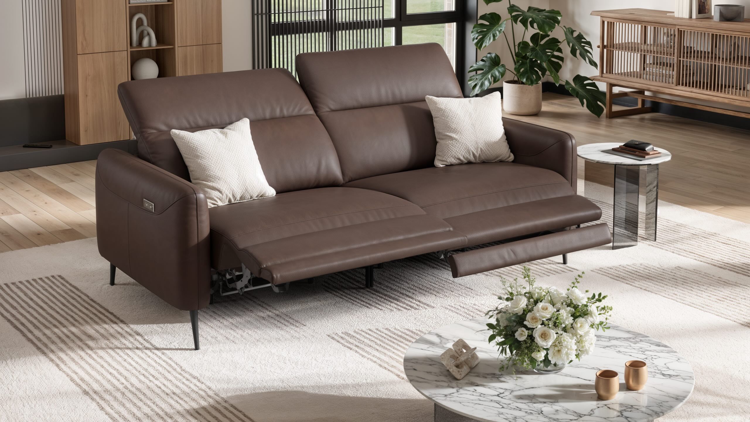 3-местный кожаный диван Sofanella Мессина ARCH-00052908 - Вид №2