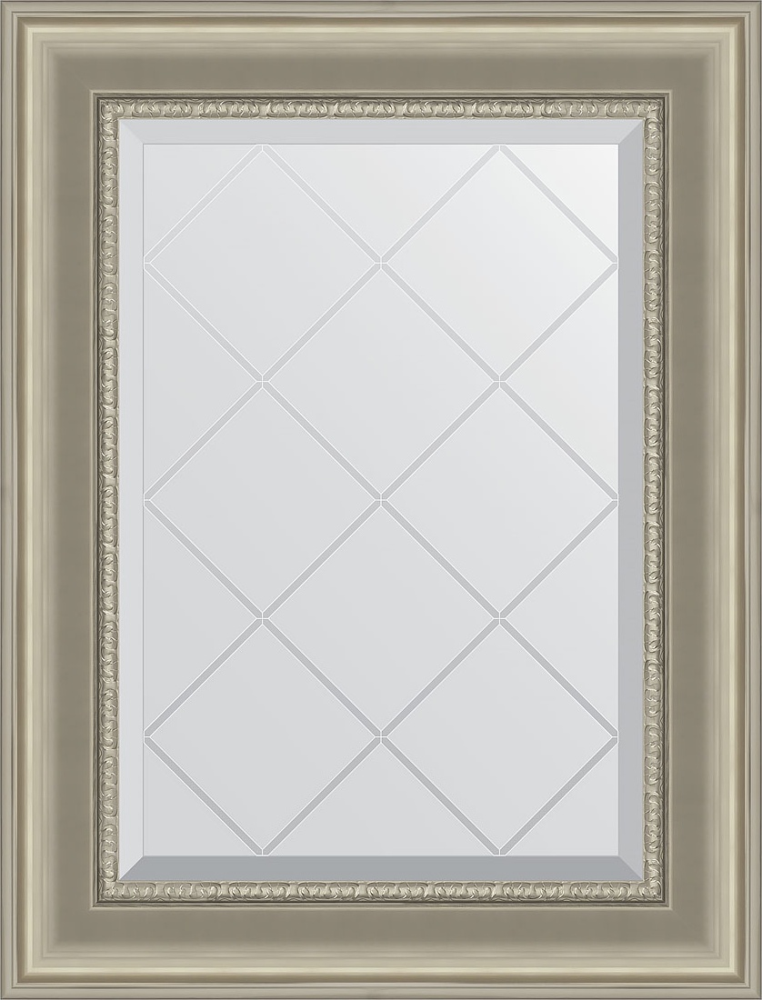 BY 4020 Зеркало с гравировкой в багетной раме - хамелеон 88 mm EVOFORM Exclusive-G