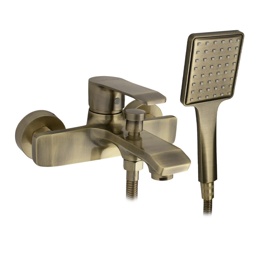 GFmark - Смеситель в ванную, шаровый, короткий излив, под состаренную БРОНЗУ, код: 5010 