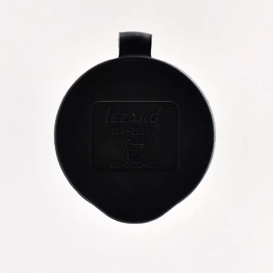 Штепсельный разъем с заглушкой 2Р+РЕ 1х16А 220-240V черный LEZARD 106-0400-0102 - Вид №3
