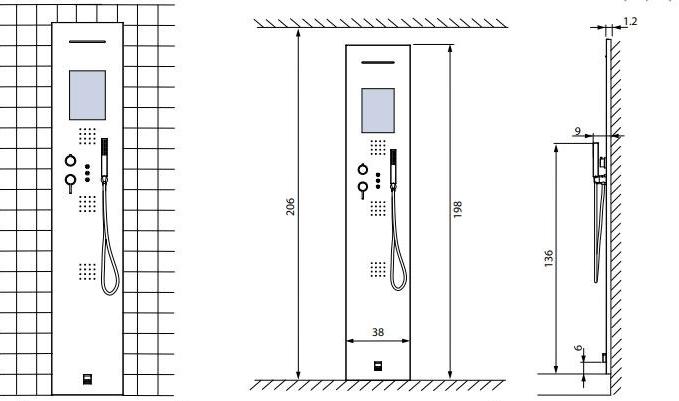 Gruppo Geromin Душевая стойка из массивной стены Rigenera sun-id-1401434 - Вид №2