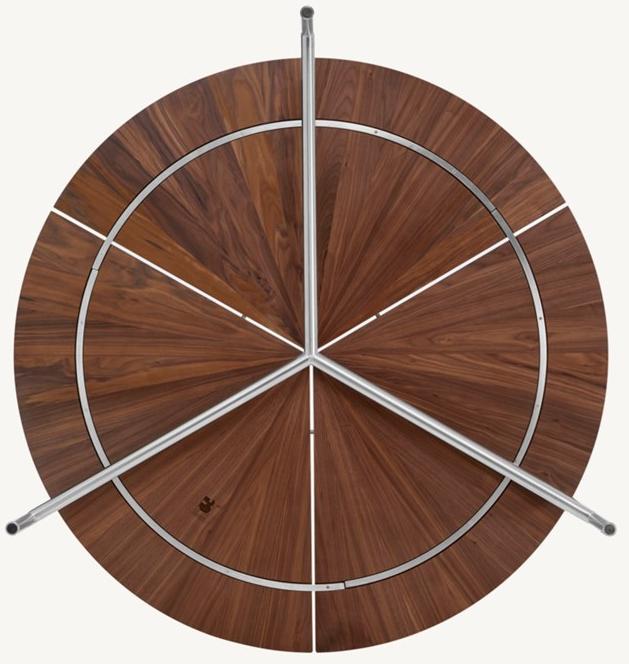 BassamFellows Круглый стол из нержавеющей стали и дерева Circular Cb-35 - Вид №5