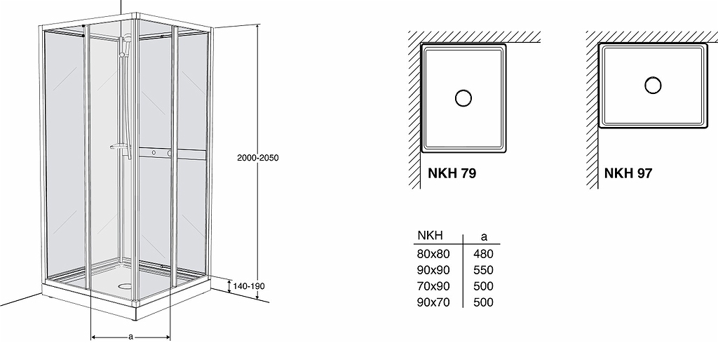 655081 Душевая кабина IFO Next NKH, NKH VS верхняя часть 800 x 800 - Вид №2