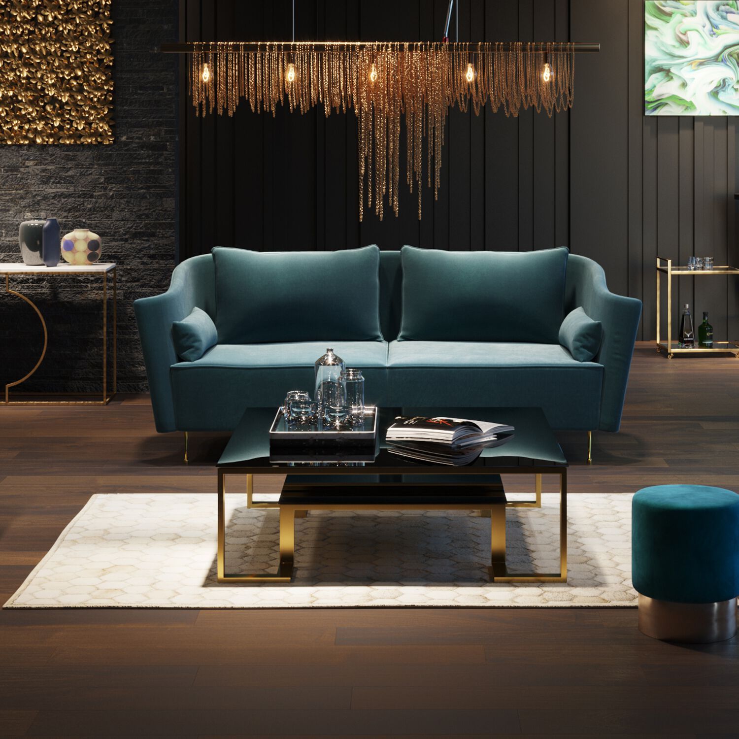 Квадратный стеклянный журнальный столик KARE Design Kare design Masterpieces ARCH-00093273 - Вид №3