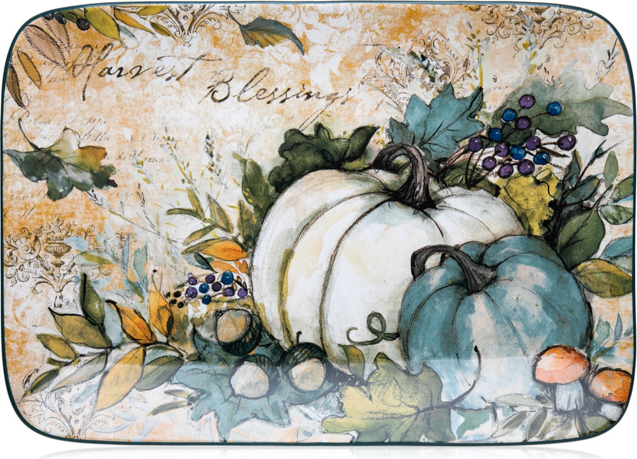 10661513 Certified International Блюдо прямоугольное Certified Int. Осенняя пора.Тыквы 35х25см, керамика Керамика 