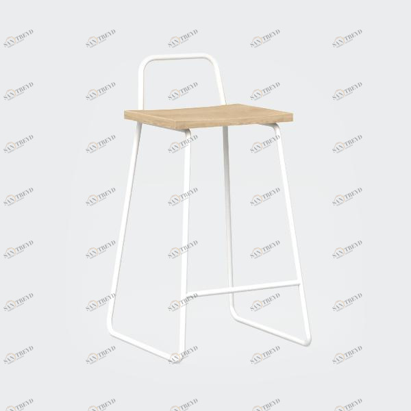 Барный стул с деревянным сиденьем белый Bauhaus WOODI  00-3966245 Белый 