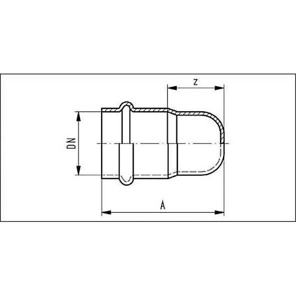 61830122 SANHA 18301 пр.-фит. нерж., упл.фитон заглушка ВПр 22 мм  - Вид №1