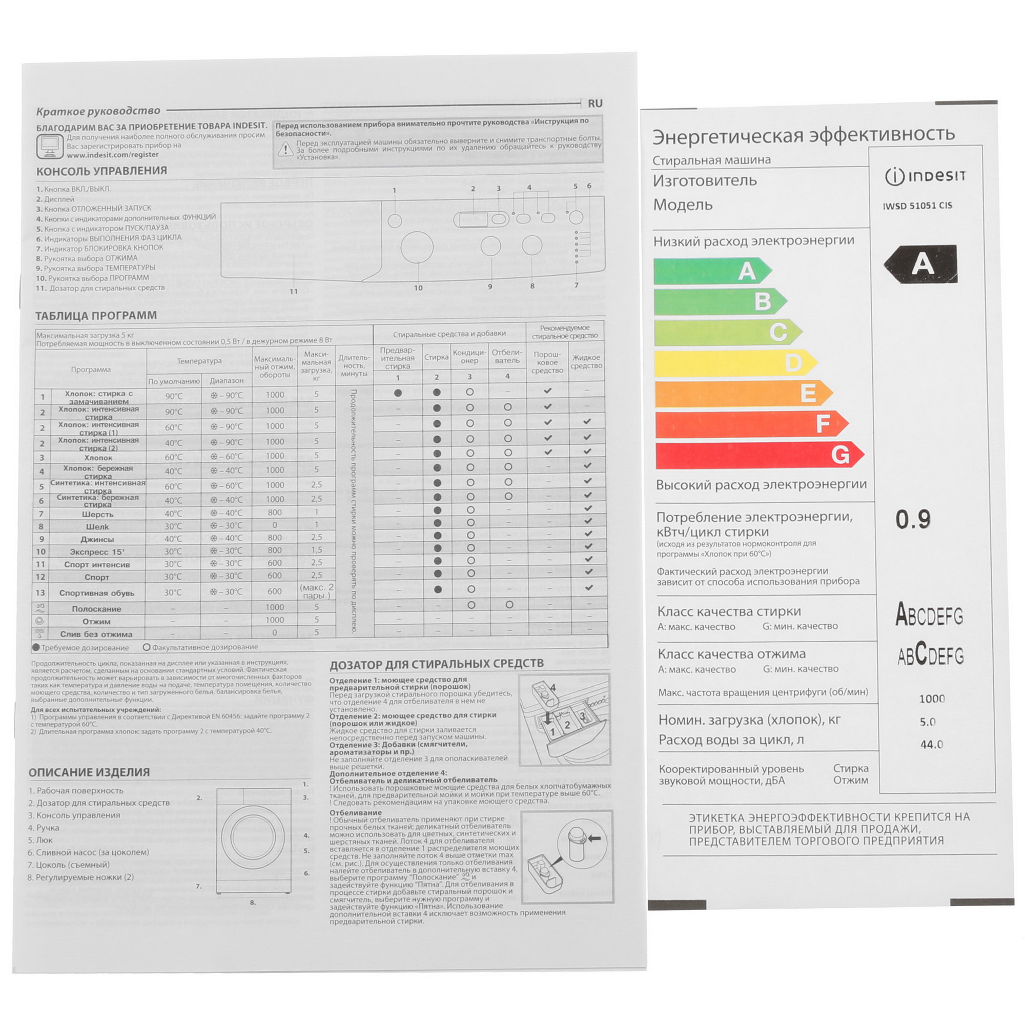 7975171 Стиральная машина Indesit IWSD 51051 CIS белый STDN-0057159 - Вид №10