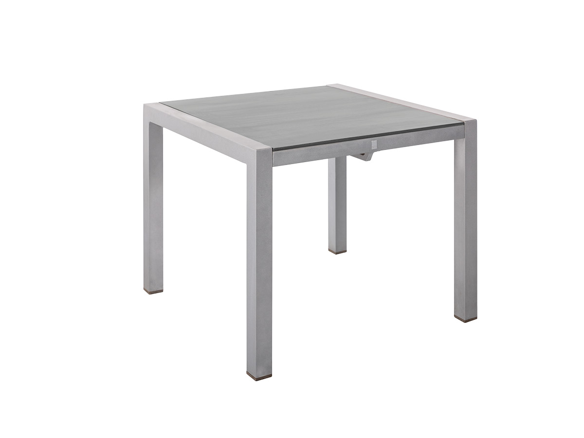 60.00.0351 Стол Kennedy алюминий серебристый / столешница серый камень 90 x 90 Mbm 