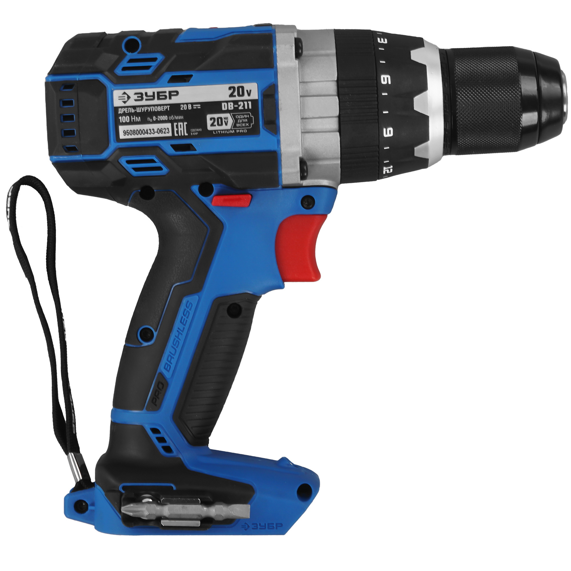 Дрель-шуруповерт Зубр DB-211 20V MAX LITHIUM PRO  , Без ЗУ, Без АКБ 5451689 STDN-0077233 - Вид №1