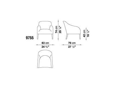 Тканевое кресло с подлокотниками Maxalto ARCH-00126992 - Вид №5