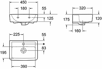 85012 Подвесная раковина настенная прямоугольная IFO  белая  - Вид №1
