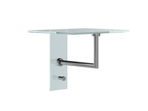 Стальная и стеклянная вешалка / полка