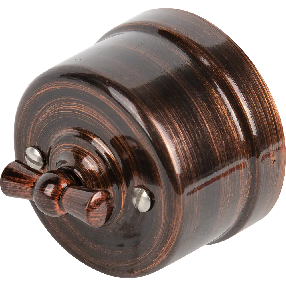 Выключатель двухклавишный Electraline в медном глянце 84229219 Лофт STLM-0047246