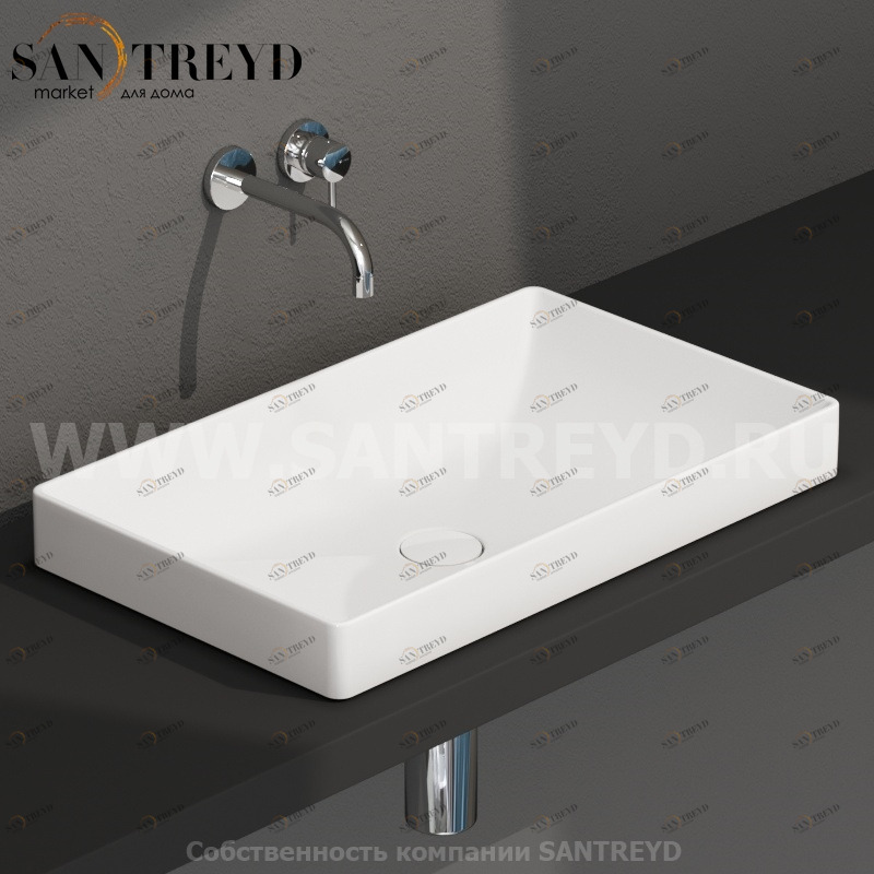 B6R61BI Встроенная раковина под столешницу прямоугольная Ceramica Globo T-EDGE