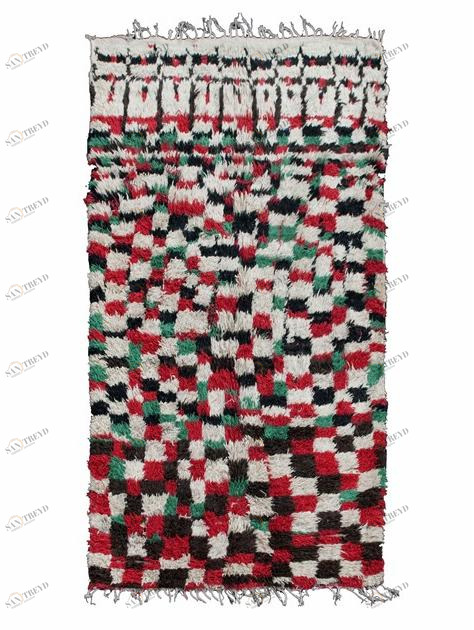 AFOLKI Прямоугольный шерстяной коврик с длинным ворсом и геометрическими мотивами Boujad Taa384be