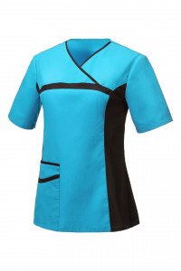 5048425 Блуза ОРИОН женская бирюза-черная  Медицинская одежда  размер 64-66/170-176