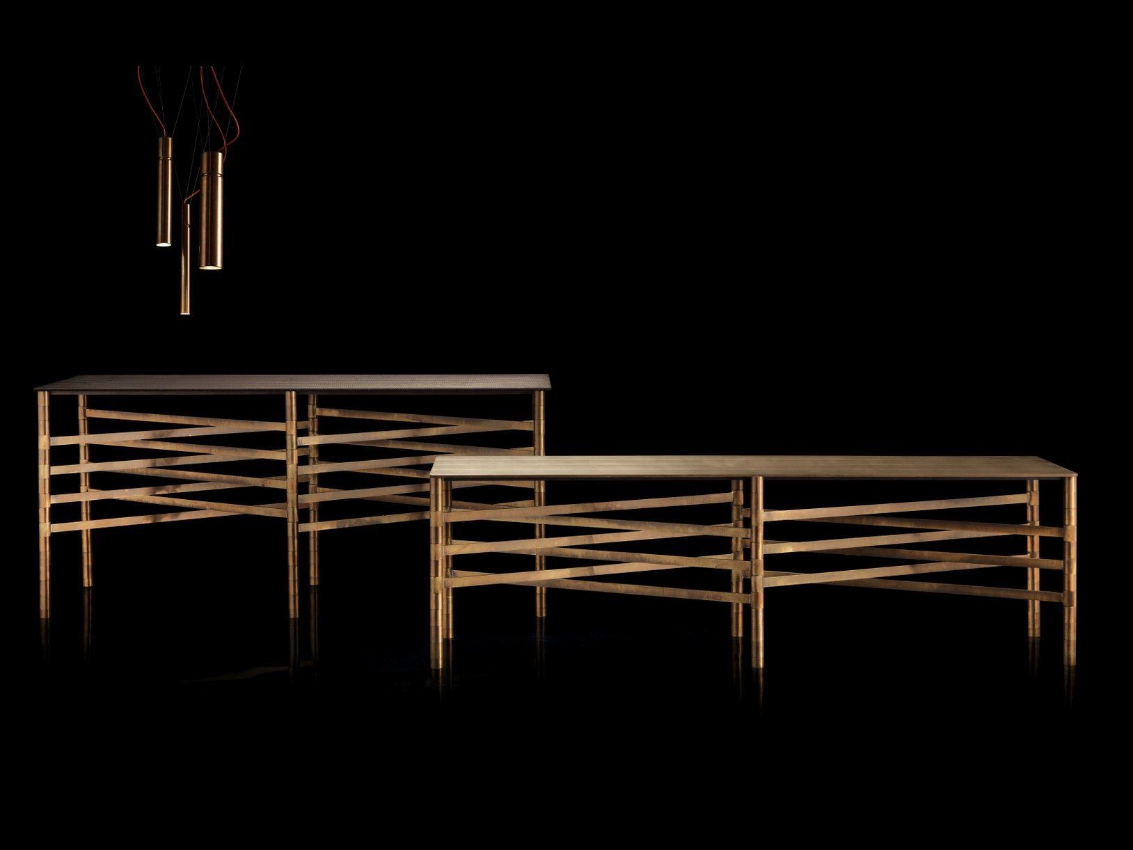 Прямоугольная консоль из массива дерева Henge сеть ARCH-00118303