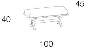 Caroti Мягкая скамья из ткани Via montenapoleone 2050  - Вид №3