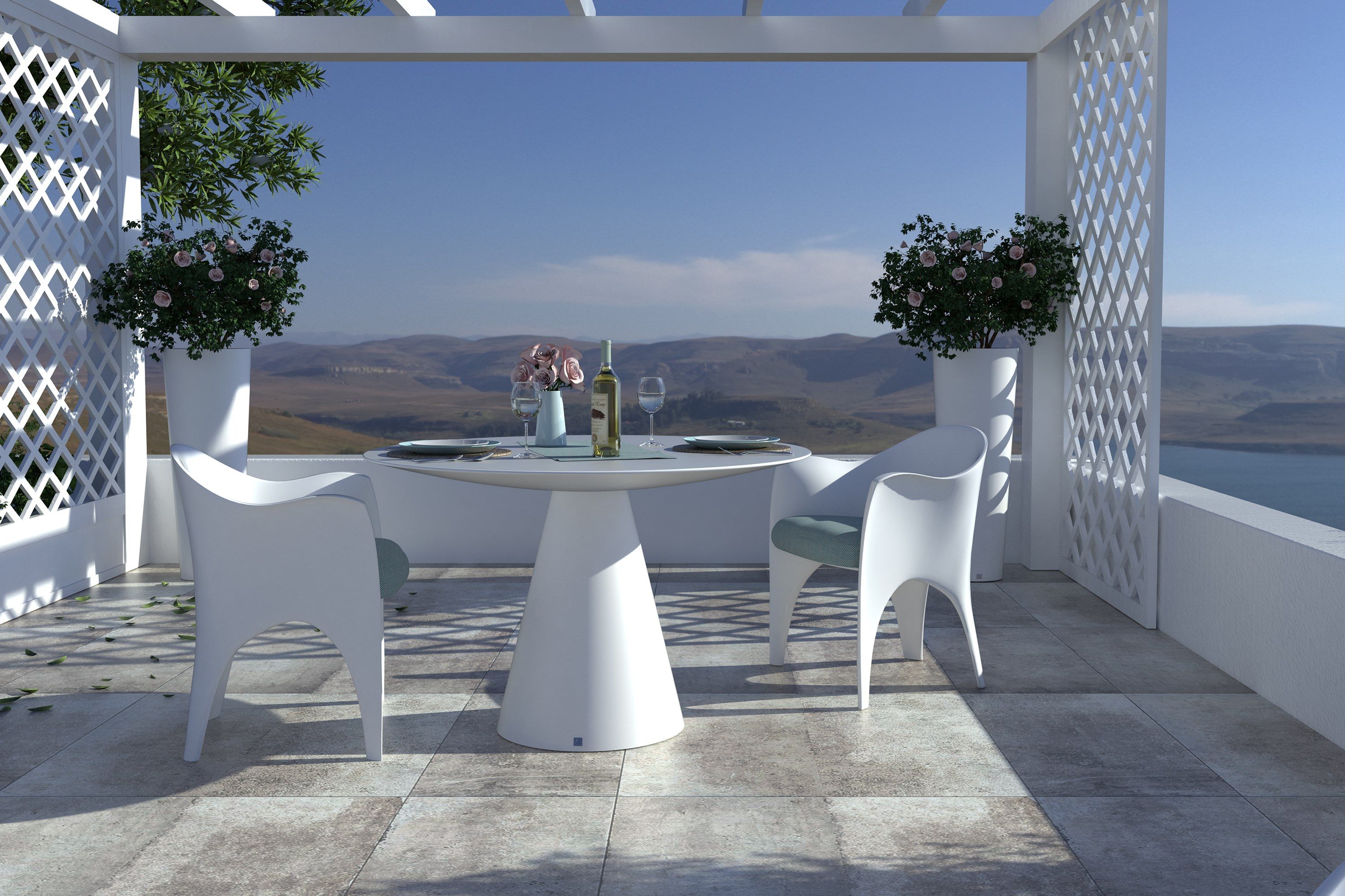 Круглый стол из стекловолокна GANSK океан ARCH-00102457 - Вид №1