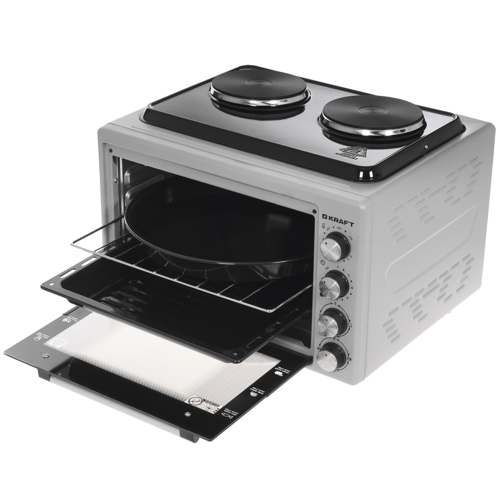 5347098 Мини-печь Kraft KF-MOHP 3800 GR серебристый STDN-0072208 - Вид №4