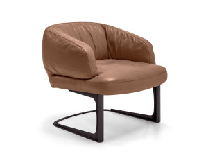 Кожаное консольное кресло с подлокотниками