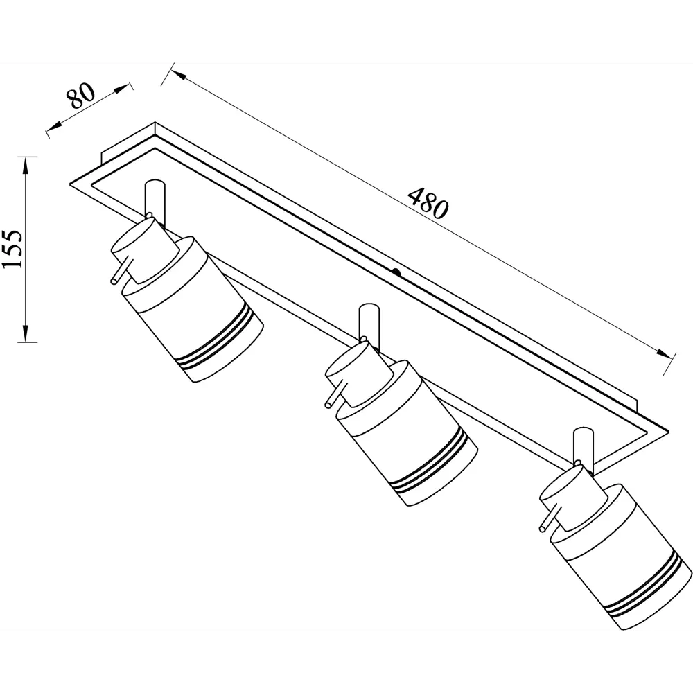 Светильник накладной Bergamo 3хGU10 IP44 цвет хром/никель Escada STLM-2197088 - Вид №8