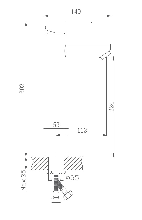HB11801 Смеситель для раковины , хром Haiba  - Вид №2