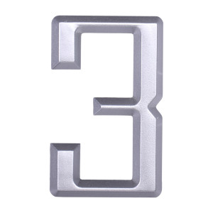 Дверной номер  «3», 37х5х60 мм, серебро LJPS0063 Public Steel Россия
