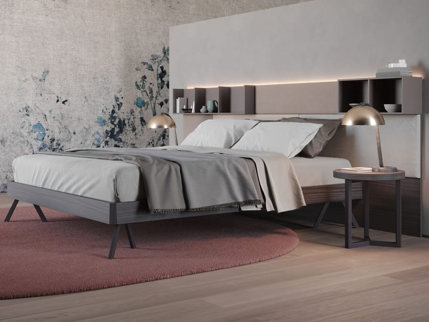 Деревянная двуспальная кровать с изголовьем контейнера Giessegi HAPPY ARCH-00128841