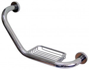 AC0957C Поручень из хромированной латуни с мыльницей mediclinics