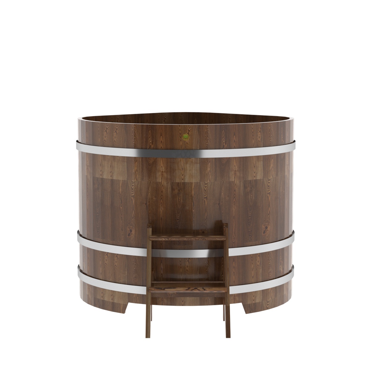 1576 Купель угловая из сращенных ламелей лиственницы 1,19х1,19х1,1 морёная Alyarus  - Вид №3