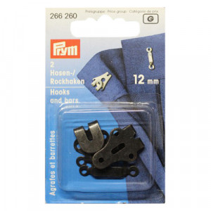 266260 Крючки д/брюк и юбок Ст. x 12 мм в блистере 2 шт. . PRYM