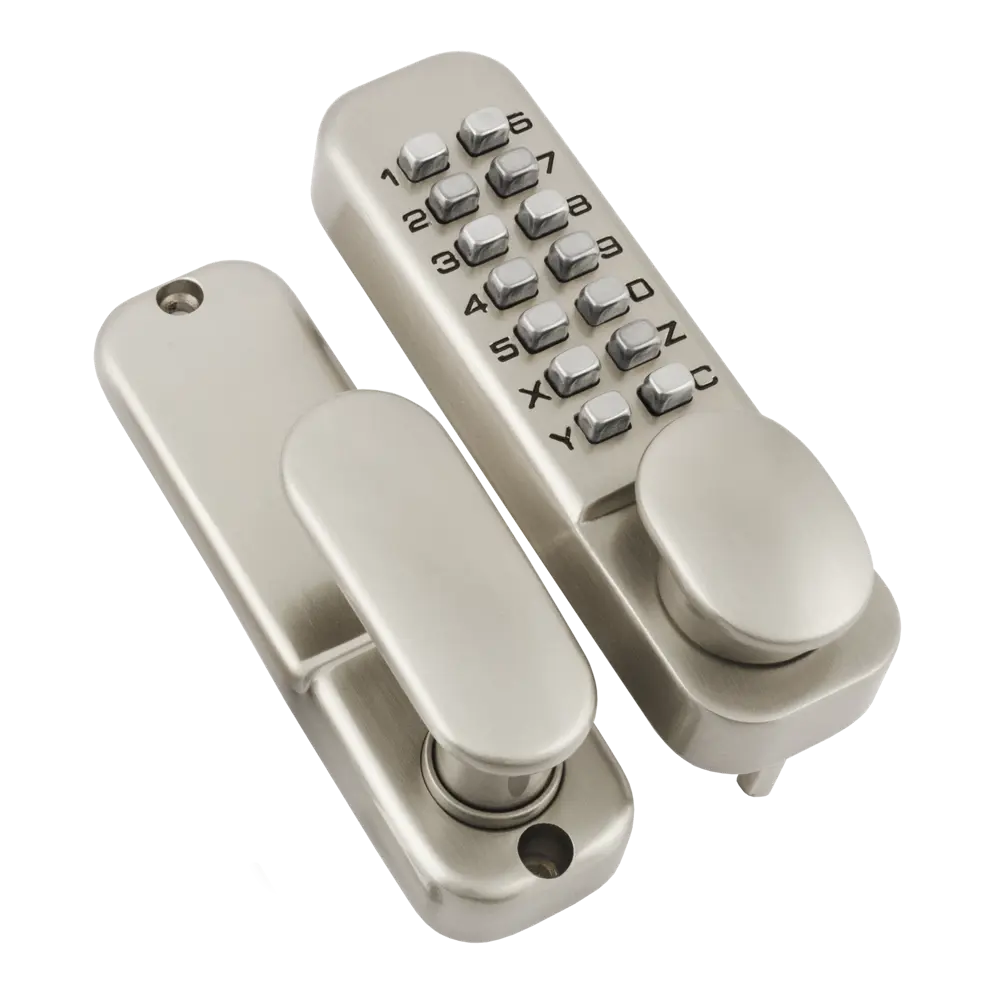 Замок кодовый с фиксатором Нора-М 201 ЦАМ/сталь матовый хром STLM-2061894