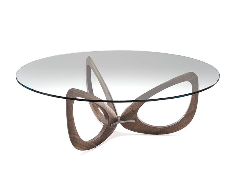 Низкий журнальный столик из дерева и стекла Cattelan italia HELIX ARCH-00024241