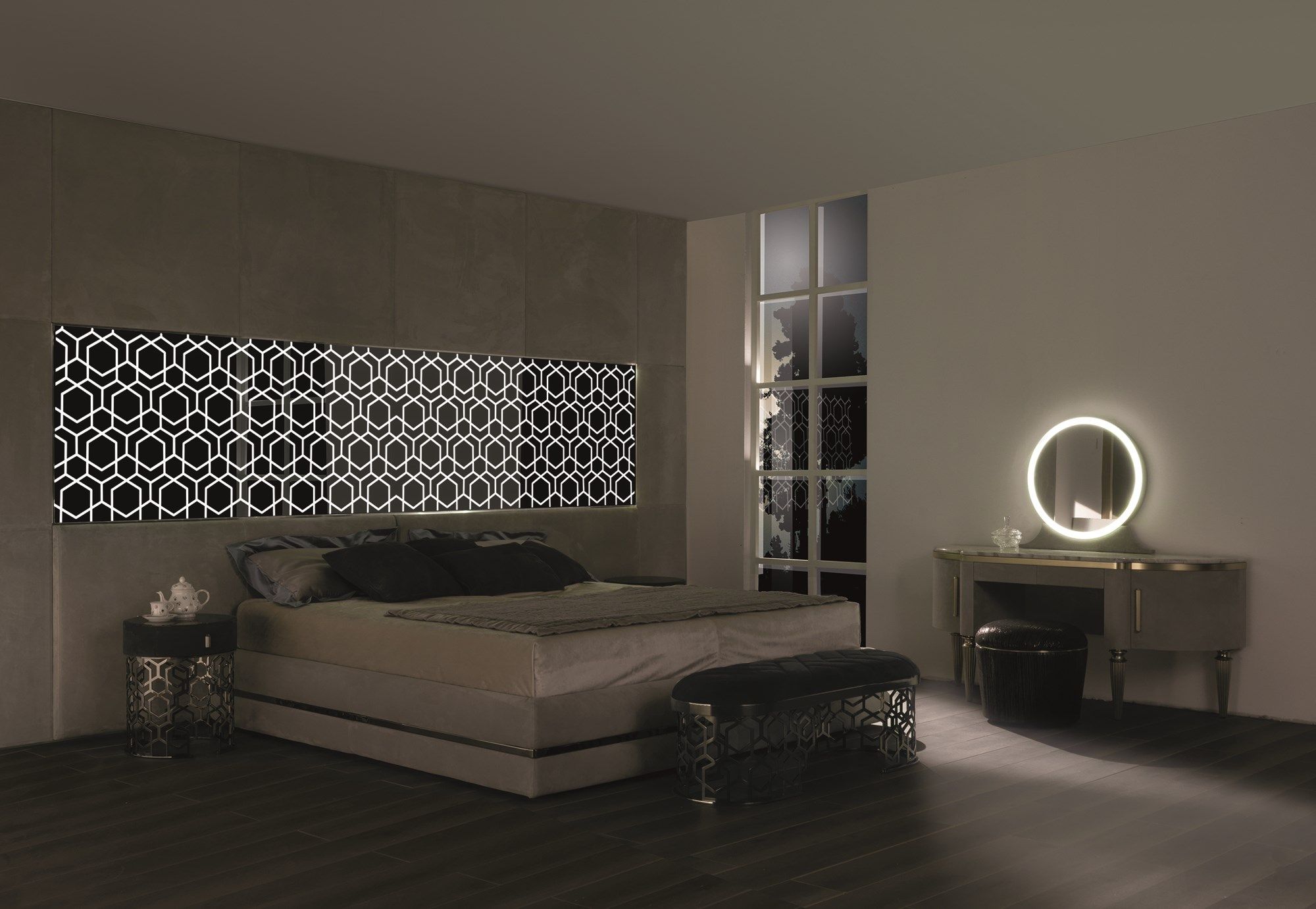 Круглый кожаный пуф Longhi Loveluxe ARCH-00121086 - Вид №3