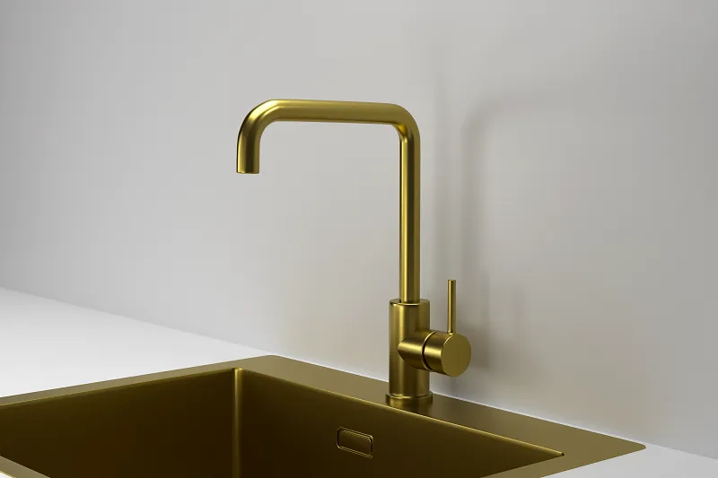 7110, ЗОЛОТО САТИН, СМЕСИТЕЛЬ КУХОННЫЙ GRANULA Kitchen Space 7110-ST89