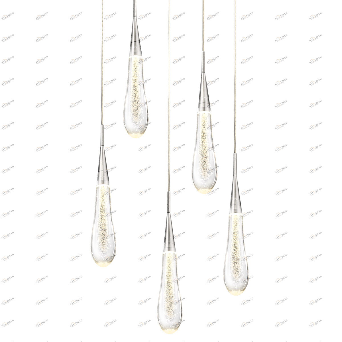 Светильник подвесной 120х22 см серебряный Delight Collection P98036-5 DELIGHT COLLECTION ДИЗАЙНЕРСКИЕ 00-3882311 Прозрачный;серебро 