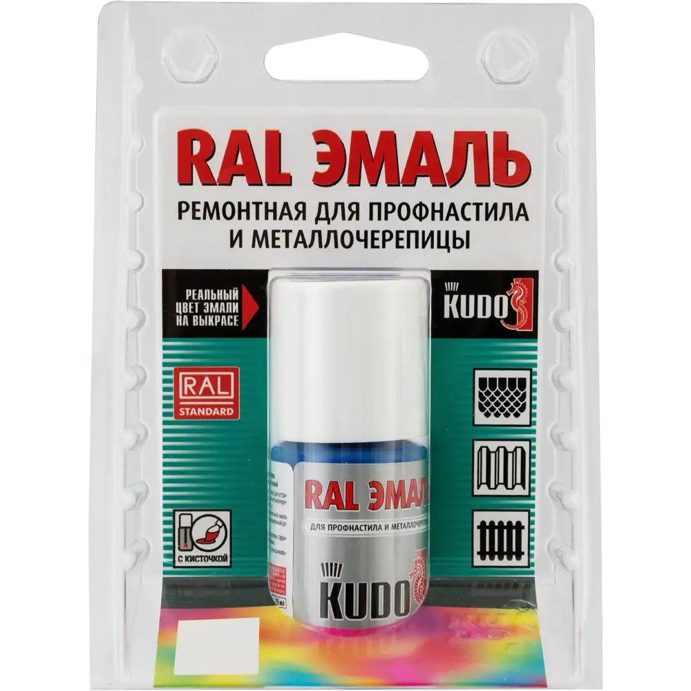 Эмаль для металлочерепицы Kudo с кисточкой цвет синий 15 мл 82492030 STLM-2147257  - Вид №3