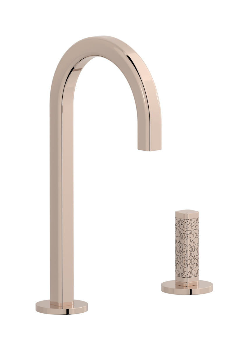 Смеситель для раковины на 2 отверстия WE ARE IB ei394rs_4 Rose Gold Elio