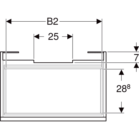 501.905.JK.1 Шкафчик для раковины Geberit Renova Plan, с одним выдвижным ящиком и одним внутренним выдвижным ящиком Geberit  - Вид №2