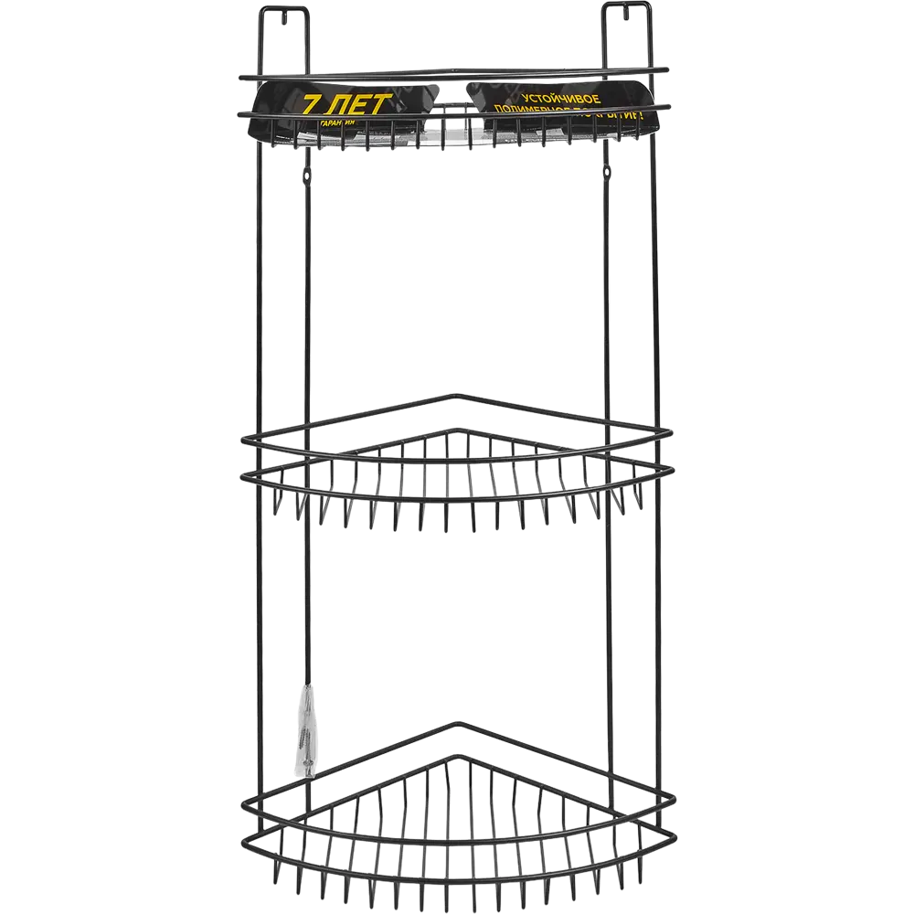 Полка для ванной комнаты Rely трехъярусная угловая 22x22x59.6 см, металл, цвет чёрный 83024902 STLM-2018938 LEMER - Вид №5