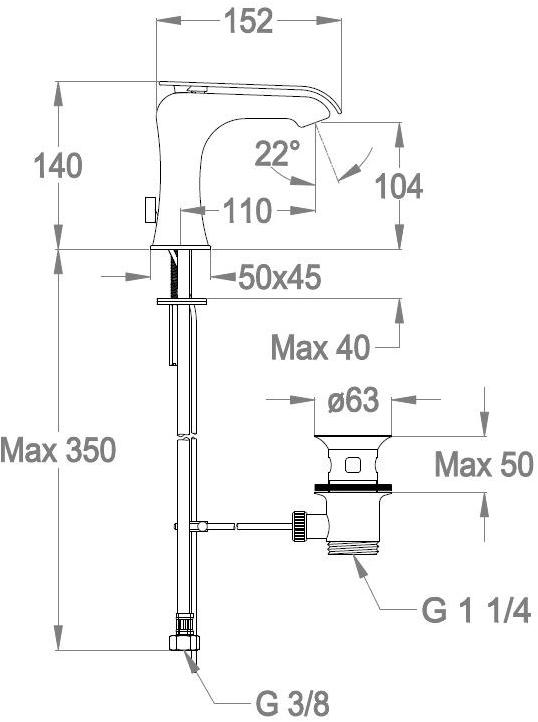 Fir Italia Смеситель для умывальника Déco 87 8715225 - Вид №1