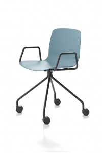 Стул офисный Alfa | trespolo fisso 4 razze acciaio “Classic” con ruote e braccioli Martedesign Alfa