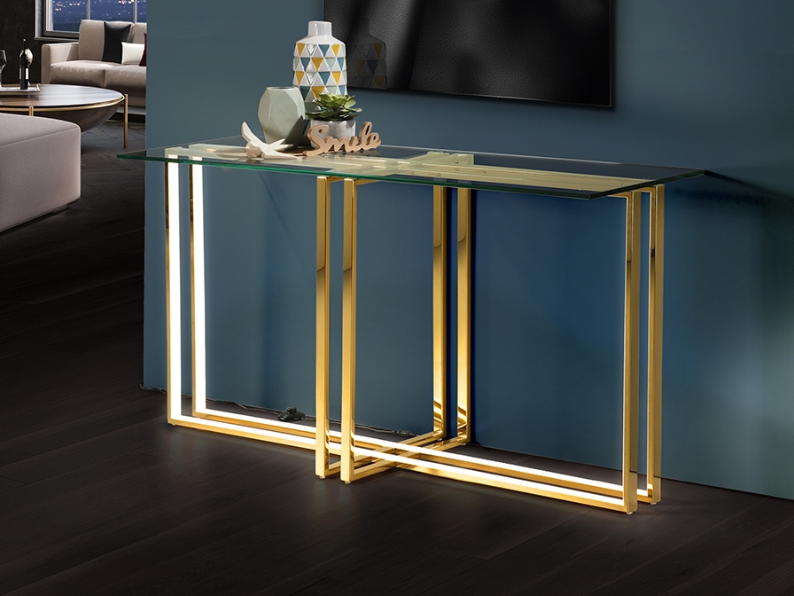 098623 Консоль с подсветкой 150X40 LED золото Schuller Aurea