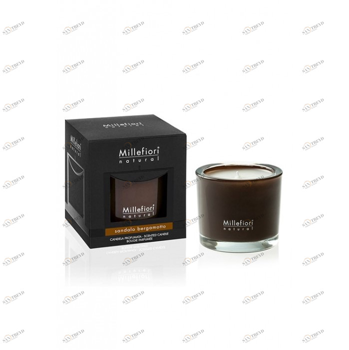 Ароматическая свеча 180гр "Сандал и "Бергамот" Sandalo Bergamotto MILLEFIORI MILANO САНДАЛ 267348 Коричневый 